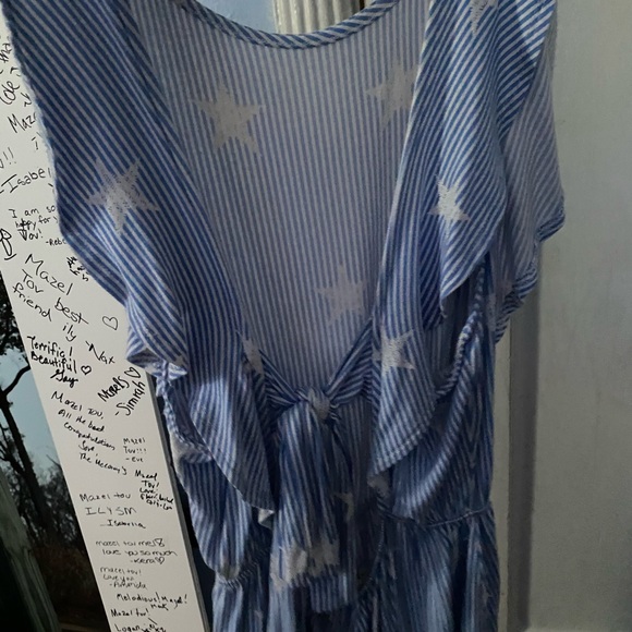 Blue and White Striped Star Romper - Picture 4 of 4